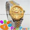 LUXURY CLASSICAL GOLDED CRYSTAL Automatic Mechanical Mens Wrist Watch 