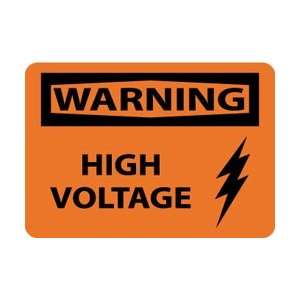 W427RB   Warning, High Voltage, Graphic, 10 X 14, .050 Rigid 