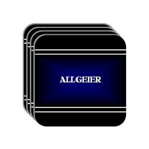 Personal Name Gift   ALLGEIER Set of 4 Mini Mousepad Coasters (black 