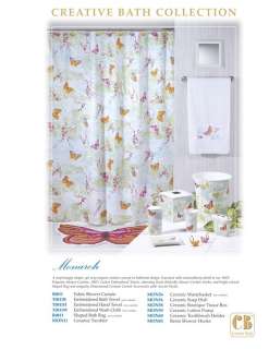 NEW Monarch Butterfly Butterflies Fabric Shower Curtain Made in USA 
