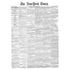  New York Times, April 13, 1861 War Commenced, The First Gun 