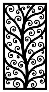 TREE OF LIFE Wrought Iron Scroll WALL GRILLE Panel  