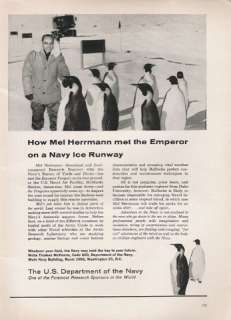 Emperor PENGUINS Antarctica Navy Recruitment 1962 AD  