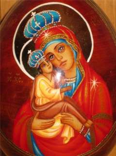 Icono ortodoxo Jesús POCHAEV de la Virgen María rusa de huevo 2