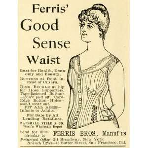   Good Sense Waist Buttons Corset Marshall Field   Original Print Ad