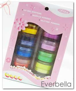 10 Color x 5g Nail Art 3D Acrylic Powder Kit 54148  