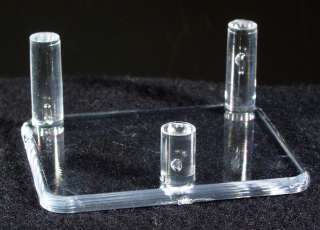 Jumbo 6 Clear Acrylic 3 PEG MINERAL DISPLAY STANDS  