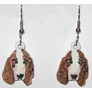  Marble Basset Hound Earrings 