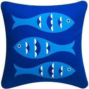  Wabisabi Green Blue Fish White Eco Throw Pillow Cover 