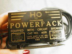   HO TOY TRANSFORMER W/ CIRCUIT BREAKER 7.5 WATTS   LOUIS MARX & CO   FH