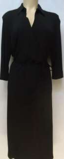 Max Studio new black wrap style dress 3/4 sleeve  