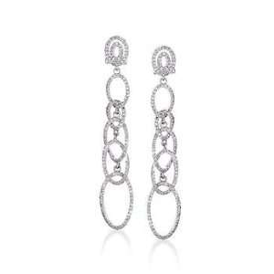  1.40 ct. t.w. Diamond Chain Link Earrings In 14kt White 