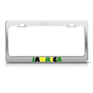 Jamaica Flag Country Metal license plate frame Tag Holder