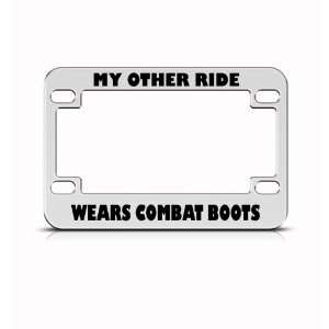   Ride Wear Boots Military Metal Bike Motorcycle license plate frame