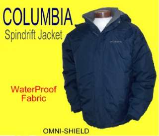 150 COLUMBIA Spindrift WATERPROOF Hood JACKET Coat XL  