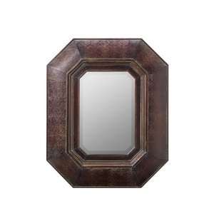  Octagonal Wall Mirror in Mahogany with Merlot Highlights 