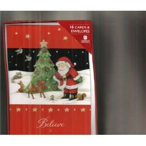  American Greetings Christmas Cards Boxed Santa Believe 