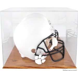 Clemson Tigers Team Logo Helmet Display Case  Details Oak Base 