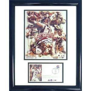  John Elway Framed Autographed Super Bowl XXXIII Event 