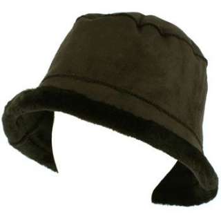 Winter Ladies Faux Fur Suede Crusher Crushable Foldable Bucket Hat Cap 