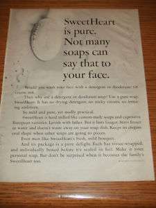 VINTAGE 1964 Purex Sweetheart Soap Women Print Ad Art  