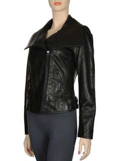 568 MARC NEW YORK Ladies Lambskin Leather Motorcycle Jacket Small 