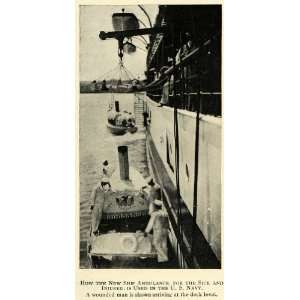  1913 Print United States Navy Ambulance Ship Rescuers 