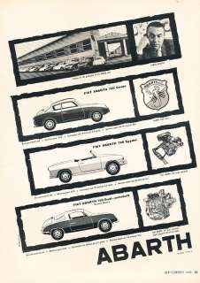 1959 Fiat Abarth 750 Classic Vintage Advertisement Ad  
