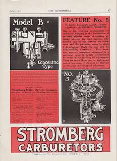 1910 Stromberg Motor Devices Ad Model B Carburetor  