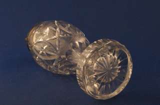 Vintage Elegant Pinwheel Cut Glass Tall Crystal Lighter  