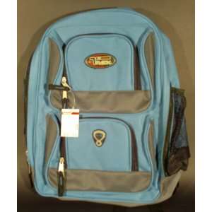  Blue Gray Heavy Duty School Work Padded Backpack with Ipod 