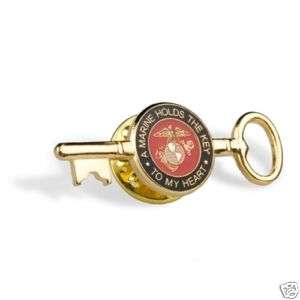NEW Marine Corps Key to my Heart PIN NICE DETAIL  