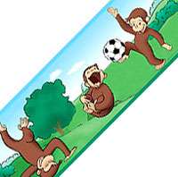 CURIOUS GEORGE Monkey Wallpaper PLAY Wall PAPER BORDER  