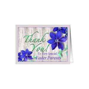 Foster Parents Thank You Purple Clematis Card