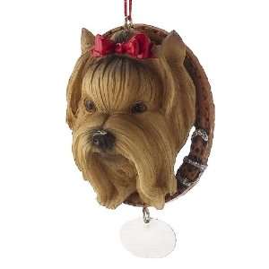   Yorkshire Terrier in a Wreath Dog Christmas Ornament