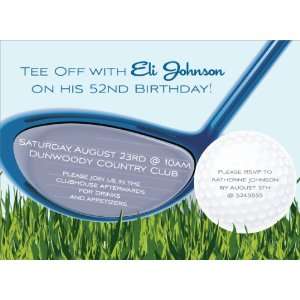  Golf Club & Ball Birthday Invitations