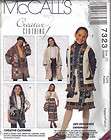 McCalls 7323 Girls Afghan Jacket Vest Wrap Skirt in two lengths Size 