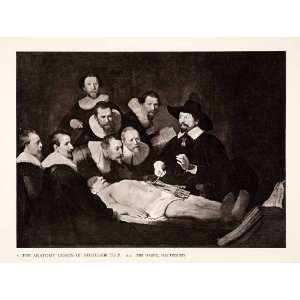 1942 Photogravure Rembrandt Art Anatomy Professor Tulp Cadaver Medical 