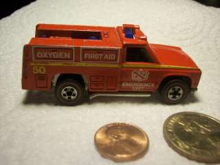 1975 Hot Wheels Redline Emergency Squad #7650 Fire Engine Rescue 