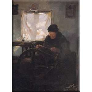  Anciana en la rueca 22x30 Streched Canvas Art by Kroyer 