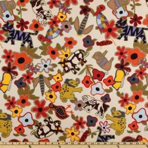  44 Wide Hot Flash Animals Chestnut Fabric By The Yard 