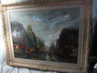   1955 EUROPEAN FRENCH PARIS STREET SCENE OIL PAINTING ~ by AGOSTINELLI