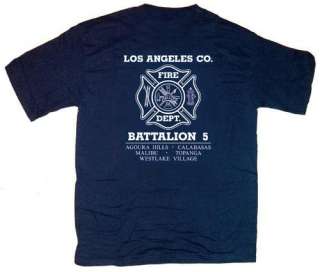 Los Angeles County Fire Dept. Battalion 5 T shirt L  