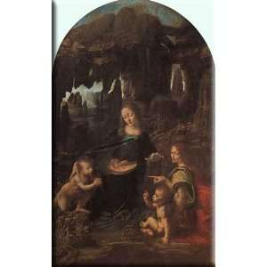  Virgin of the Rocks 18x30 Streched Canvas Art by Da Vinci 