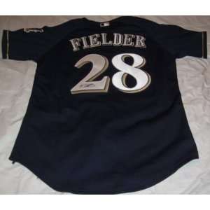  Prince Fielder Autographed Milwaukee Brewers Jersey W 
