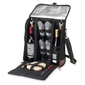 Picnic At Ascot 156BLK G Vintage Wine Carrier for Four 
