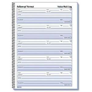 Rediform   Voice Mail Wirebound Log Books, 8 x 10 5/8, 500 Sets/Book 