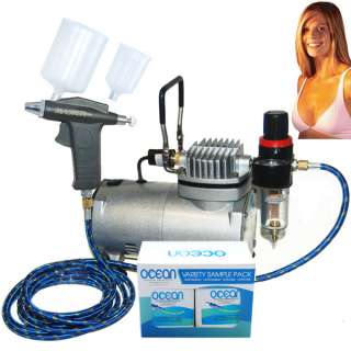 AIRBRUSH SUNLESS Spray TANNING SYSTEM w Tan Solution  