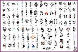 100 stencils book for airbrush tattoo body painting #7  