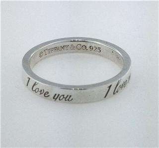   & CO. STERLING SILVER TIFFANY NOTES I LOVE YOU RING BAND  